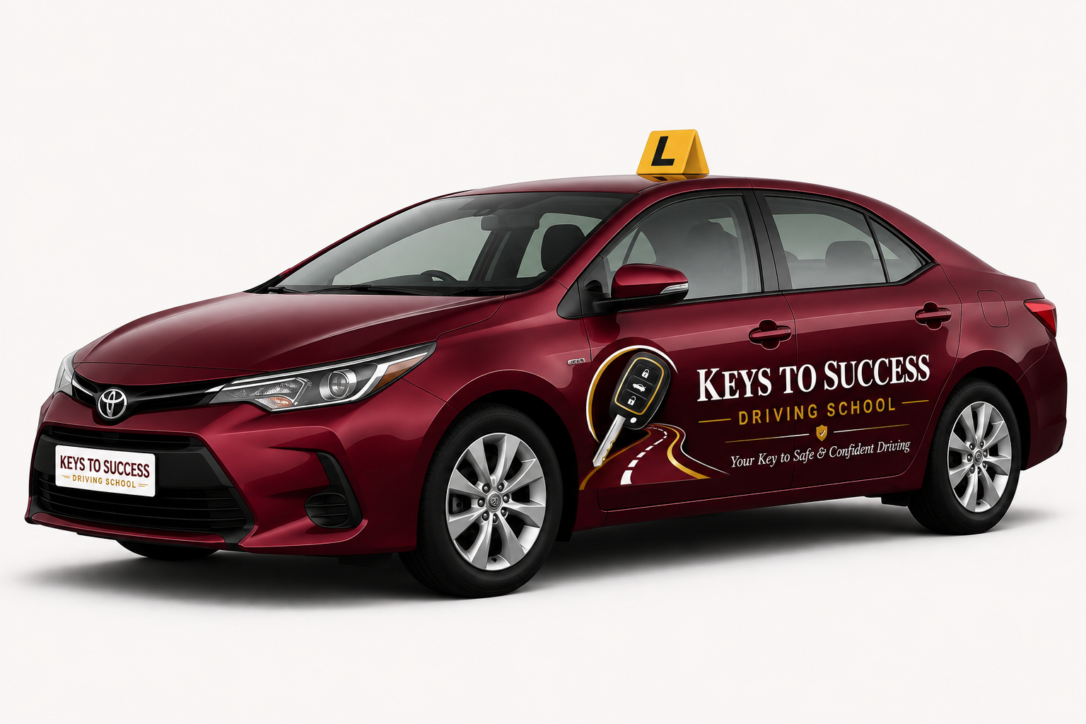 Keys to Success Toyota Corolla learner driving vehicle